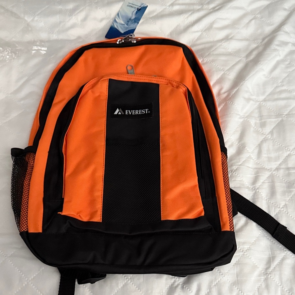 NWT EVEREST Orange and Black Backpack